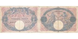 World Coins - France, 50 Francs, Bleu et Rose, 1914, A.5455, EF(40-45), Fayette:14.27, KM:64e