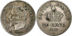 World Coins - France, Napoleon III, 20 Centimes, 1867, Paris, Silver, , Gadoury:309