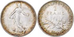 World Coins - France, Semeuse, Franc, 1920, Paris, MS(60-62), Silver, KM:844.1, Gadoury:467