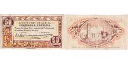 World Coins - Spain, 50 Centimos, 1937-06-30, LLEIDA, EF(40-45)