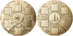 World Coins - France, Medal, Calendrier, Sous les Signes du Zodiaque, 1982, Gilt Bronze