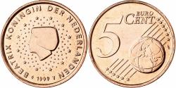World Coins - Netherlands, Beatrix, 5 Centimes, 1999, Utrecht, Copper Plated Steel,