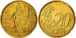 World Coins - France, 20 Euro Cent, BU, 2002, Monnaie de Paris, Nordic gold,
