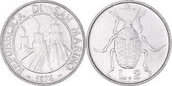 World Coins - Coin, San Marino, 2 Lire, 1974, , Aluminum, KM:31