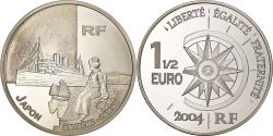 World Coins - France, 1-1/2 Euro, Japon Extrême - Orient, 2004, Paris, Silver,