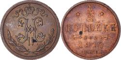 World Coins - Coin, Russia, Nicholas II, 1/2 Kopek, 1912, Saint-Petersburg, , Copper