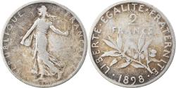 World Coins - Coin, France, Semeuse, 2 Francs, 1898, Paris, , Silver, KM:845.1