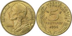 World Coins - France, 5 Centimes, Marianne, 1998, Paris, Aluminum-Bronze,