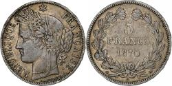World Coins - France, 5 Francs, Cérès, 1870, Paris, Silver, , Gadoury:742, KM:818.1