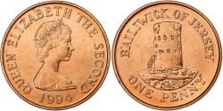 World Coins - Jersey, Elizabeth II, Penny, 1994, Copper Plated Steel,