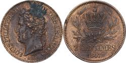 World Coins - France, Louis Philippe I, 2 Centimes, 1847, Paris, Pattern, Bronze,
