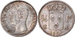 World Coins - Coin, France, Charles X, 1/4 Franc, 1830, Paris, , Silver, KM:722.1
