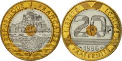 World Coins - Coin, France, Mont Saint Michel, 20 Francs, 1996, Paris,