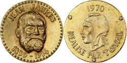 World Coins - France, Token, Collection Total, Jean Jaurès, 1970, Brass,