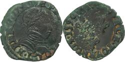 World Coins - France, Henri III, Double Tournois, 1590, Bayonne, Copper,