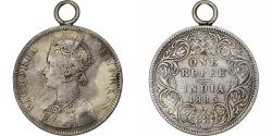 World Coins - British India, Victoria, 1 Rupee, 1885, Silver,