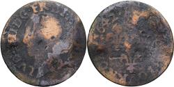 World Coins - France, Louis XIII, Double Tournois, 1642, Copper,