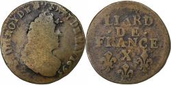 World Coins - France, Louis XIV, Liard, 1693, Amiens, Copper, , Gadoury:81