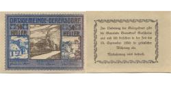World Coins - Banknote, Austria, Gerersdorf, 50 Heller, Eglise, 1920 UNC(63) Mehl:FS 230a