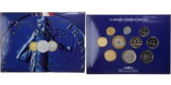 World Coins - France, Coffret 1 c. à 20 frs., 2000, MDP, BU,