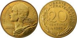 World Coins - France, 20 Centimes, Marianne, 1982, Paris, Aluminum-Bronze,