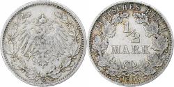 World Coins - Germany, Wilhelm II, 1/2 Mark, 1905, Karlsruhe, Silver, , KM:17