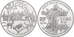 World Coins - France, 1 1/2 Euro, Château de Chambord, 2003, Monnaie de Paris, BE,