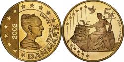World Coins - Denmark, Margrethe II, 5 Euro, unofficial private coin, 2002, Copper,