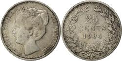 World Coins - Coin, Netherlands, Wilhelmina I, 25 Cents, 1904, , Silver, KM:120.2