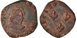 World Coins - Coin, France, Henri III, Double Tournois, 1586, La Rochelle, , Copper