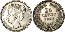 World Coins - Coin, Netherlands, Wilhelmina I, 25 Cents, 1906, , Silver, KM:120.2