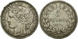 World Coins - Coin, France, Cérès, 5 Francs, 1871, Bordeaux, , Silver, KM:818.2