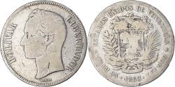 World Coins - Coin, Venezuela, Gram 25, 5 Bolivares, 1888, , Silver, KM:24.1