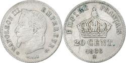 World Coins - France, Napoleon III, 20 Centimes, Napoléon III, 1866, Strasbourg, Silver