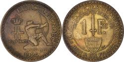 World Coins - Coin, Monaco, Louis II, Franc, 1924, Poissy, , Aluminum-Bronze, KM:111