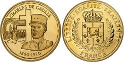 World Coins - France, Medal, Charles De Gaulle, Gilt steel,