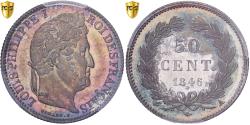 World Coins - France, Louis Philippe I, 50 Centimes, 1846, Paris, Silver, PCGS,