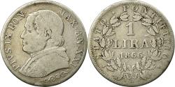 World Coins - Coin, ITALIAN STATES, PAPAL STATES, Pius IX, Lira, 1866, Roma,