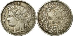 World Coins - Coin, France, Cérès, 5 Francs, 1870, Paris, , Silver, Gadoury:742