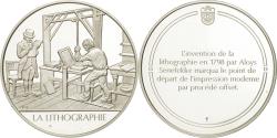 World Coins - France, Medal, La litographie, Sciences & Technologies, , Silver