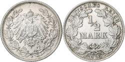 World Coins - GERMANY - EMPIRE, 1/2 Mark, 1916, Stuttgart, Silver, , KM:17