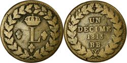 World Coins - Coin, France, Louis XVIII, Decime, 1815, Strasbourg, , Bronze, KM:701