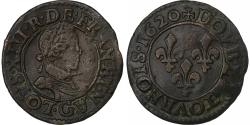 World Coins - France, Louis XIII, Double Tournois, 1620, Poitiers, Copper,
