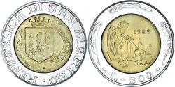 World Coins - Coin, San Marino, 500 Lire, 1989, , Bi-Metallic, KM:239