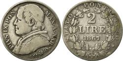 World Coins - Coin, ITALIAN STATES, PAPAL STATES, Pius IX, 2 Lire, 1867, Roma,