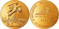 World Coins - France, Token, Aéroport de Rouen, Vallée de Seine, Business & industry, 1991
