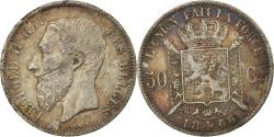 World Coins - BELGIUM, 50 Centimes, 1866, KM #26, , Silver, 2.44
