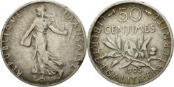 World Coins - Coin, France, Semeuse, 50 Centimes, 1905, Paris, , Silver, KM:854