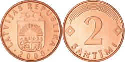 World Coins - Coin, Latvia, 2 Santimi, 2000, , Copper Clad Steel, KM:21