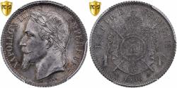 World Coins - France, Napoleon III, 1 Franc, 1866, Strasbourg, Silver, PCGS,